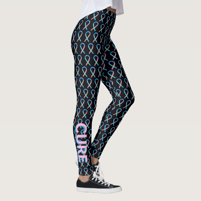 Thyroid Cancer Awareness Ribbon Custom Leggings (Right)