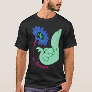 Thyroid Cancer Awareness Sunflower Elephant Costum T-Shirt