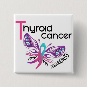 Thyroid Cancer BUTTERFLY 3.1 15 Cm Square Badge