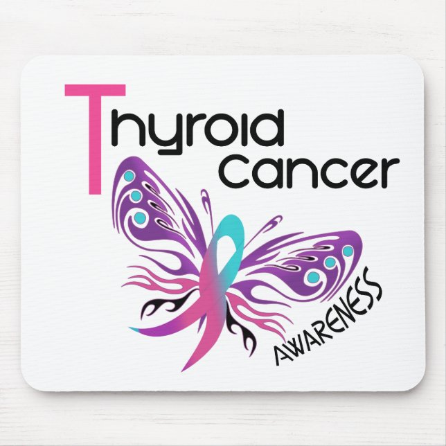 Thyroid Cancer BUTTERFLY 3.1 Mouse Pad (Front)