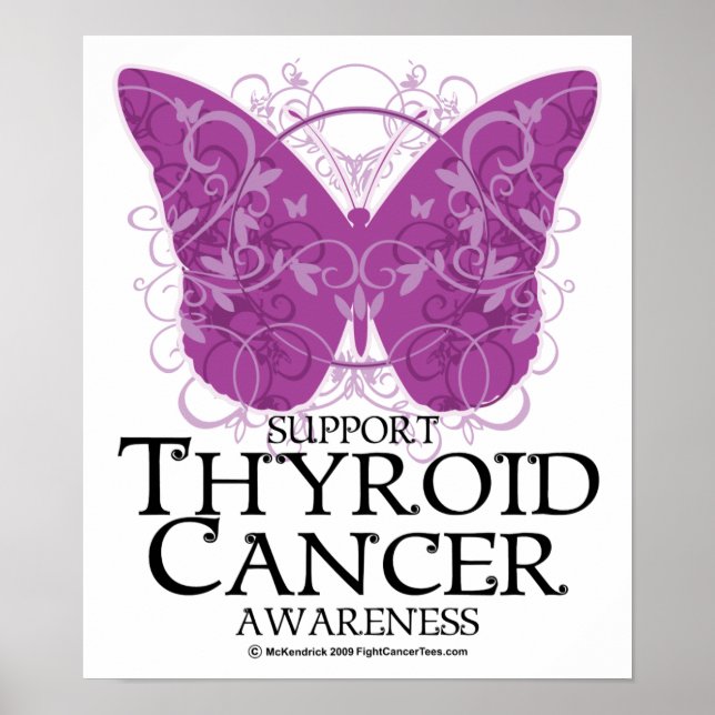 Thyroid Cancer Butterfly Poster (Front)