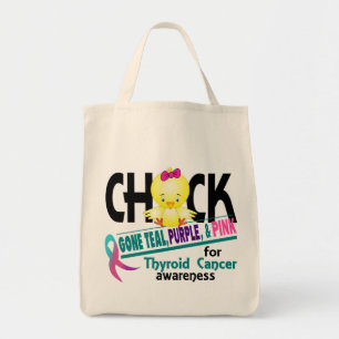Thyroid Cancer Chick Gone Teal, Purple, And Pink 2 Tote Bag