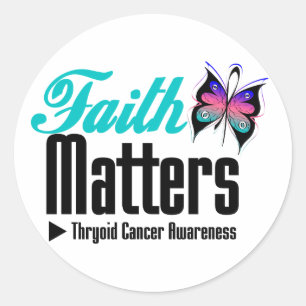 Thyroid Cancer FAITH MATTERS Classic Round Sticker
