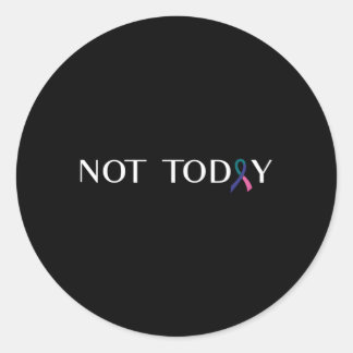 Thyroid Cancer Fight Cancer Ribbon Classic Round Sticker