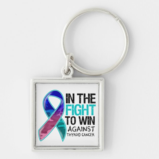 Thyroid Cancer - Fight To Win Key Ring (Front)