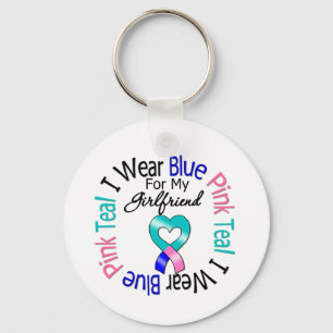 Thyroid Cancer I Wear Heart Ribbon For Girlfriend Key Ring