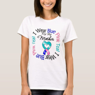 Thyroid Cancer I Wear Heart Ribbon For My Mother T-Shirt