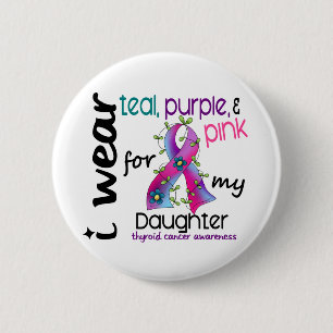 Thyroid Cancer I Wear Ribbon For My Daughter 43 6 Cm Round Badge