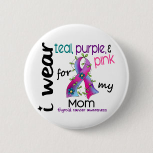 Thyroid Cancer I Wear Ribbon For My Mum 43 6 Cm Round Badge