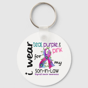 Thyroid Cancer I Wear Ribbon For My Son-In-Law 43 Key Ring