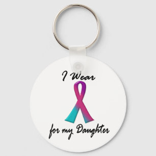 Thyroid Cancer I WEAR THYROID RIBBON 1 Daughter Key Ring
