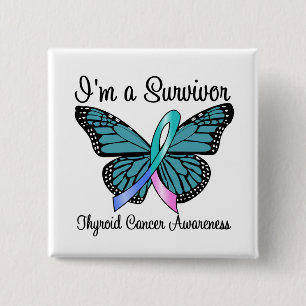 Thyroid Cancer I'm a Survivor 15 Cm Square Badge