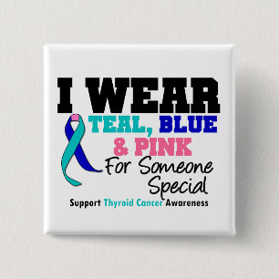 Thyroid Cancer Ribbon For Someone Special 15 Cm Square Badge