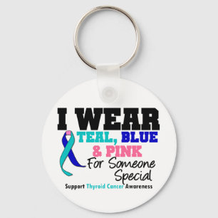 Thyroid Cancer Ribbon For Someone Special Key Ring