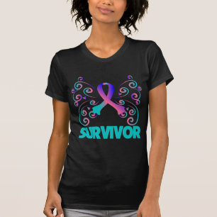 Thyroid Cancer Survivor Butterfly T-Shirt
