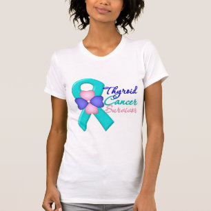 Thyroid Cancer Survivor Flower Ribbon T-Shirt