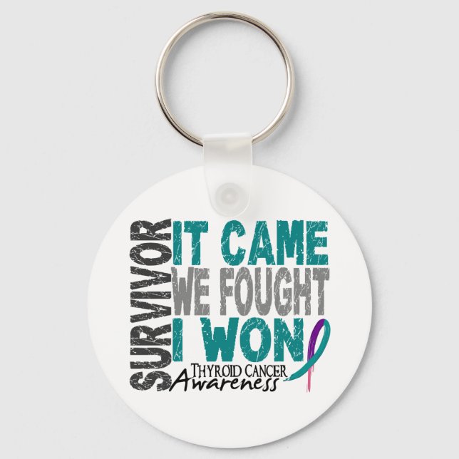 Thyroid Cancer Survivor It Came We Fought I Won Key Ring (Front)
