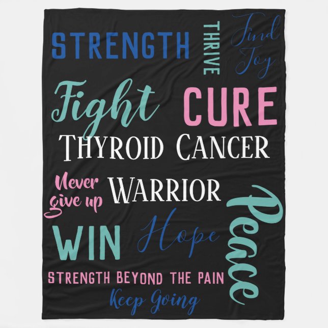 Thyroid Cancer Warrior Fleece Blanket (Front)