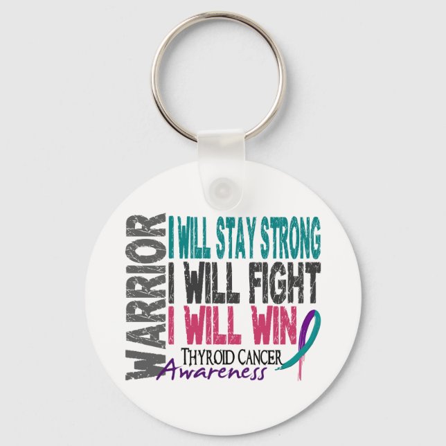 Thyroid Cancer Warrior Key Ring (Front)