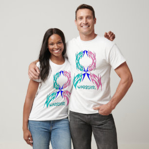 Thyroid Cancer Warrior Tribal Ribbon T-Shirt
