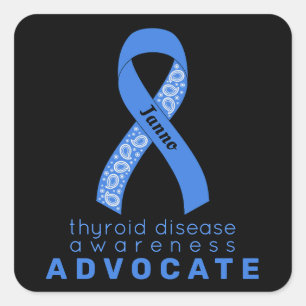 Thyroid Disease Advocate White Square Sticker