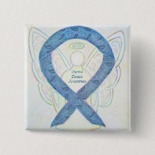 Thyroid Disease Awareness Angel Paisley Ribbon Pin