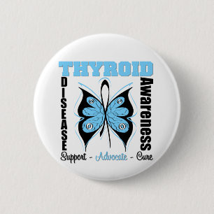 Thyroid Disease Awareness Butterfly 6 Cm Round Badge