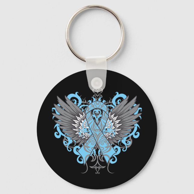 Thyroid Disease Awareness Cool Wings Key Ring (Front)