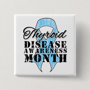 Thyroid Disease Awareness Month 15 Cm Square Badge