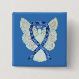 Thyroid Disease Awareness Paisley Ribbon Angel Pin