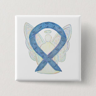 Thyroid Disease Awareness Paisley Ribbon Angel Pin