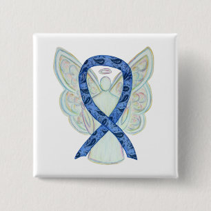 Thyroid Disease Awareness Paisley Ribbon Angel Pin