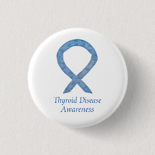 Thyroid Disease Awareness Paisley Ribbon Pin