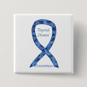 Thyroid Disease Awareness Paisley Ribbon Pin