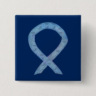 Thyroid Disease Awareness Paisley Ribbon Pin
