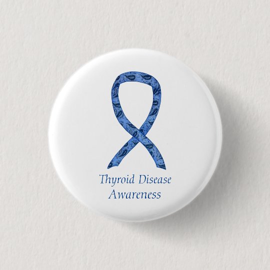 Thyroid Disease Awareness Paisley Ribbon Pin