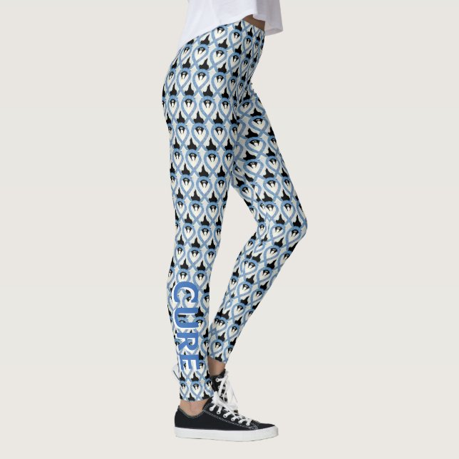 Thyroid Disease Awareness Ribbon Angel Leggings (Right)