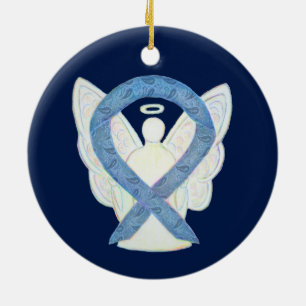 Thyroid Disease Awareness Ribbon Angel Ornaments