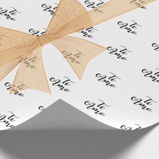 Ti Amo (I love you) Chic Black Script Repeat Wrapping Paper