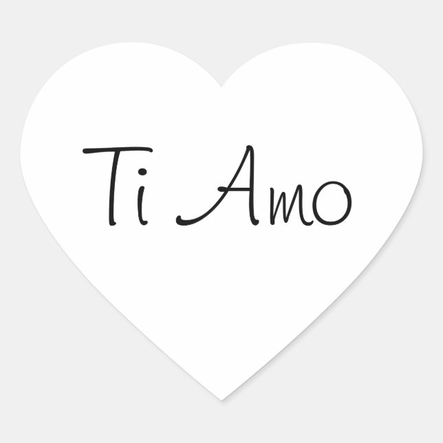 Ti Amo/I Love You Heart Sticker (Front)