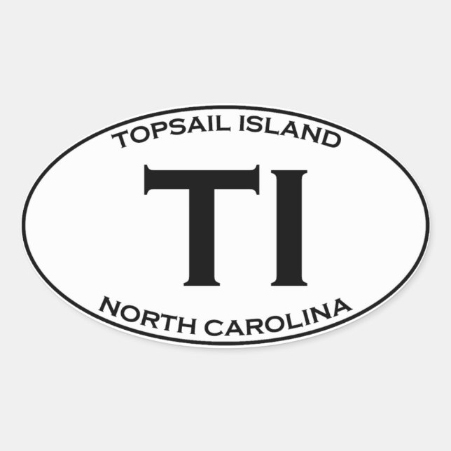 TI - Topsail Island North Carolina Oval Sticker (Front)
