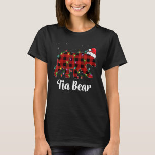 Tia Bear Buffalo Red Plaid Matching Family Christm T-Shirt