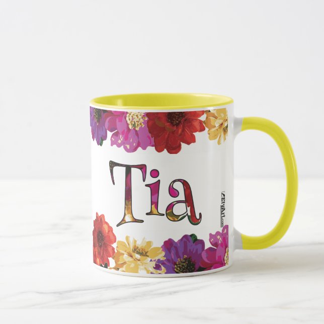 Tia Colourful Fun Floral Mug (Right)