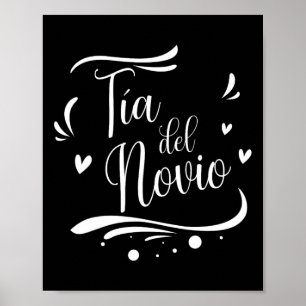 Tia Del Novio Spanish Auntie Of The Groom Wedding Poster
