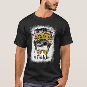 Tia Life Bleached Tia Life Sunflower Messy Bun T-Shirt