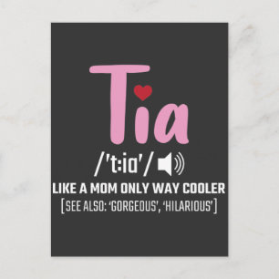 Tia Mum only cooler Aunt Family Love Postcard