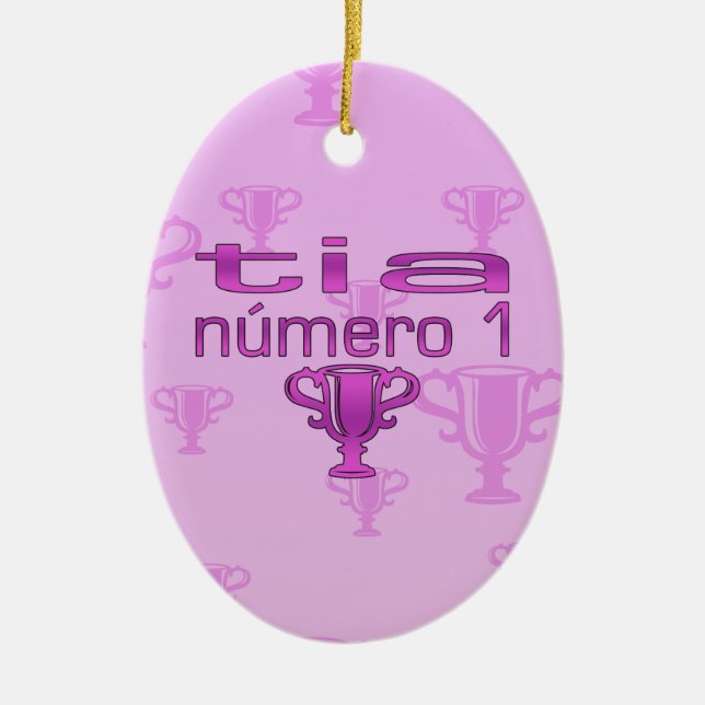 Tia Número 1 Ceramic Tree Decoration (Front)
