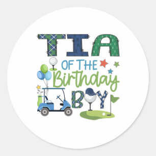 Tia Of The Birthday Boy Hole In One Golf Sport  Classic Round Sticker