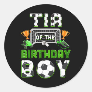 Tia Of The Birthday Boy Soccer Family Matching Par Classic Round Sticker