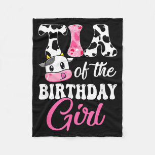 Tia Of The Birthday Girl Farm Cow 1st Birthday Fleece Blanket